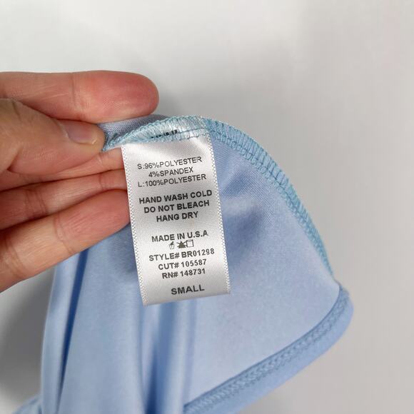 Blue Blush Small S Blue Wrap Front Dress with Shorts Romper Square Neck Cocktail - Picture 9 of 9